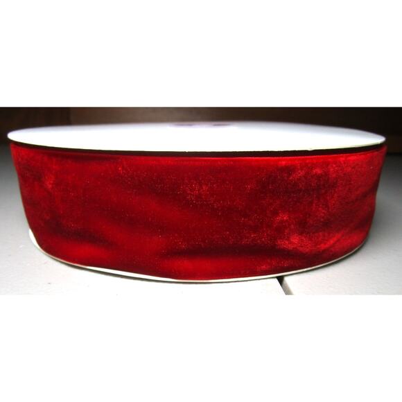 Red Velvet Ribbon 1.5" X 20 Yards Crafts Wreaths Bow Making Decorations Spooled - Picture 2 of 3